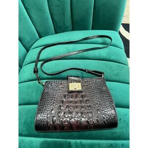 Brown Brahmin Croc Embossed Purse
